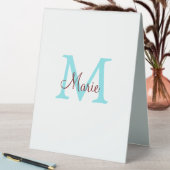 Plaque De Table jeté simple minimal ajouter nom monogramme rose ro (En SItu (Tableau))