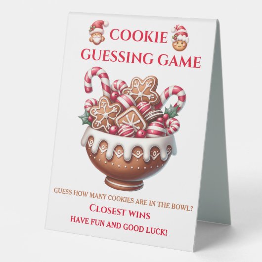 Plaque De Table Jeu de devis de cookies | Noël (Recto)