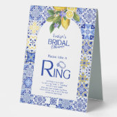 Plaque De Table Jeu de l'anneau de douche de mariée aux carreaux b (Recto)