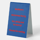 Plaque De Table Joli Camel de Noël personnalisé (Verso)