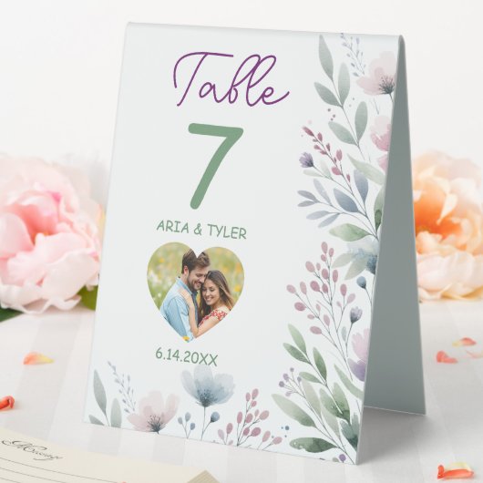 Plaque De Table Joli Mariage Botanique Personnalisé (In SItu (Mariage))