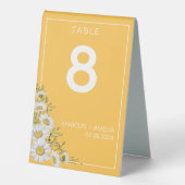 Plaque De Table Joli Numéro de Table Jaune Blanc Jonquilles Margue (Recto)