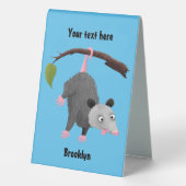 Plaque De Table Joli opossum accroché à la branche dessin animé (Verso)