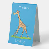 Plaque De Table Jolie girafe avec dessin animé de papillon (Verso)