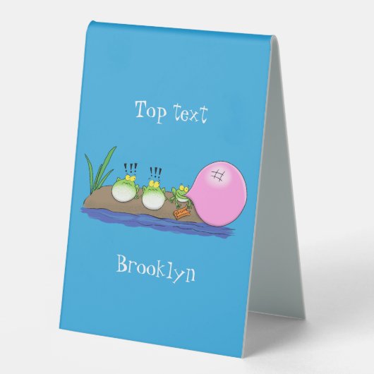 Plaque De Table Jolie grenouilles drôles bubblegum dessin animé il (Recto)