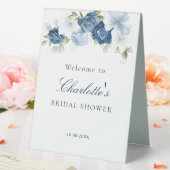 Plaque De Table Jolie poussière florale bleu mariage (In SItu (Mariage))