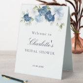 Plaque De Table Jolie poussière florale bleu mariage (En SItu (Tableau))