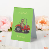 Plaque De Table Jolie vache heureuse conduisant un dessin animé de (In SItu (Mariage))