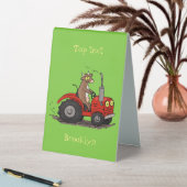 Plaque De Table Jolie vache heureuse conduisant un dessin animé de (En SItu (Tableau))