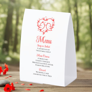 Plaque De Table Jolis Inséparables Bohème Menu de Mariage Jardin a