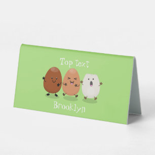Plaque De Table Jolis œufs kawaii illustration de dessin animé drô