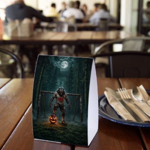 Plaque De Table Joueur de football Loup-Garou Art Horreur Hallowee