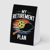 Plaque De Table Joueur de pickleball Mon Plan de Retraite (Verso)