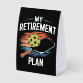 Plaque De Table Joueur de pickleball Mon Plan de Retraite (Recto)
