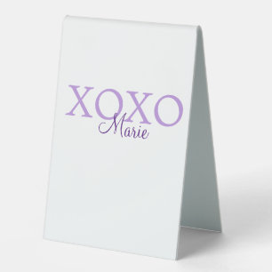 Plaque De Table Jour de la Saint Valentin Xoxo ajouter nom pastel