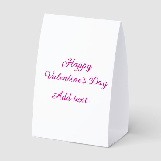 Plaque De Table Joyeuse Saint-Valentin texte rose nom message (Verso)