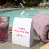 Plaque De Table Joyeuse Saint-Valentin texte rose nom message (InVersositu (sur table))