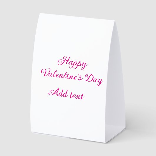 Plaque De Table Joyeuse Saint-Valentin texte rose nom message (Recto)
