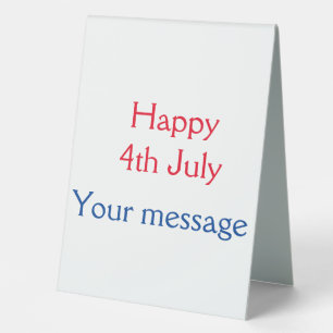 Plaque De Table Joyeux 4 juillet jour de l'indépendance ajoutez no