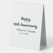 Plaque De Table Joyeux 50e anniversaire ajouter nom du couple date (Verso)