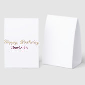 Plaque De Table joyeux anniversaire jaune marron pastel moderne te (Recto/verso)