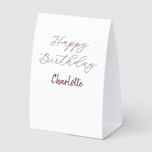 Plaque De Table Joyeux Anniversaire maron bleu gris nom date paste