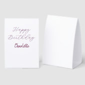 Plaque De Table Joyeux Anniversaire maron bleu gris nom date paste (Recto/verso)