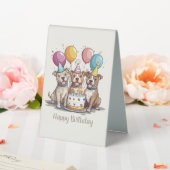 Plaque De Table Joyeux Chiens taureaux Pit Anniversaire (In SItu (Mariage))