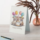 Plaque De Table Joyeux Chiens taureaux Pit Anniversaire (En SItu (Tableau))