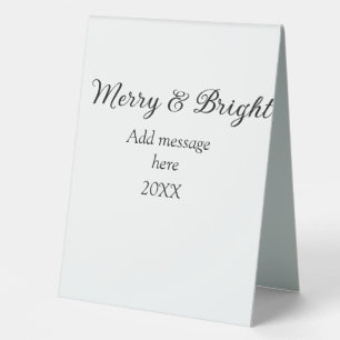 Plaque De Table Joyeux et brillant Noël vacances ajouter année de 