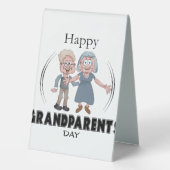 Plaque De Table Joyeux grand-parents Jour Table Tente (Verso)