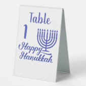 Plaque De Table Joyeux Hanukkah numéroté (Recto)
