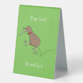 Plaque De Table Joyeux kiwi de saut avec dessin de cravate arc (Recto)