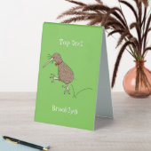 Plaque De Table Joyeux kiwi de saut avec dessin de cravate arc (En SItu (Tableau))