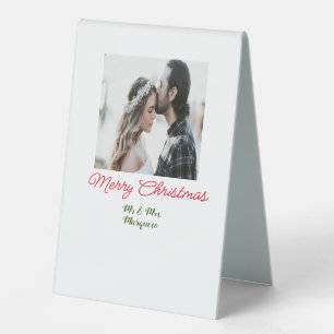 Plaque De Table Joyeux Noël couple photo ajouter nom heureux vacan