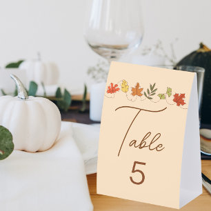 Plaque De Table Joyeux Thanksgiving Feuilles Personnalisées Fête M