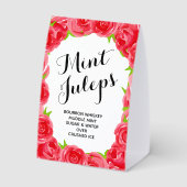 Plaque De Table Juleps à la menthe aux roses rouges (Verso)