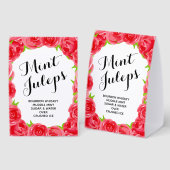 Plaque De Table Juleps à la menthe aux roses rouges (Recto/verso)