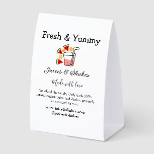 Plaque De Table Jus & secousses restaurant site d'affaires social