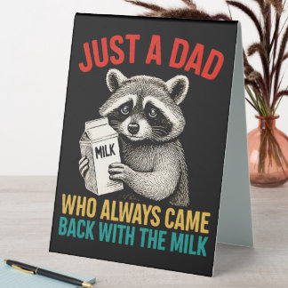 Plaque De Table Juste Un Père Qui Est Toujours Revenu Avec Le Lait