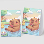 Plaque De Table Kawaii capy in a pond (Recto/Verso)