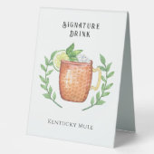Plaque De Table Kentucky Mule | Boisson de signature (Recto)