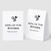 Plaque De Table King of the kitchen chef cooking add name crown ha (Recto/verso)