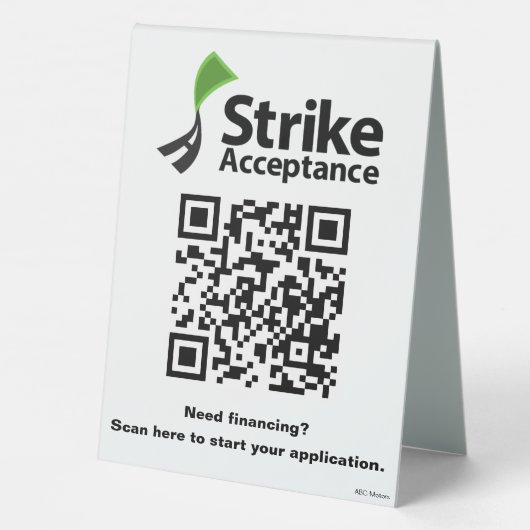 Plaque De Table Kiosque de grève - Panneau de tente de table (Verso)