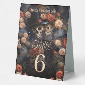 Plaque De Table Kissing Skeletons Mariage gothique Numéro de table (Verso)
