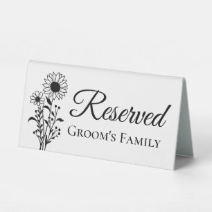 Plaque De Table La famille de Sunflower Groom réservée - Floral ru