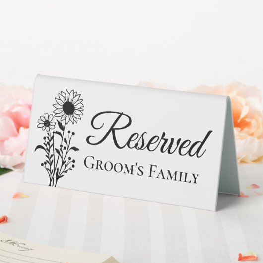 Plaque De Table La famille de Sunflower Groom réservée - Floral ru (In SItu (Mariage))