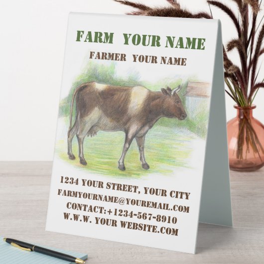 Plaque De Table La ferme à la vache (En SItu (Tableau))