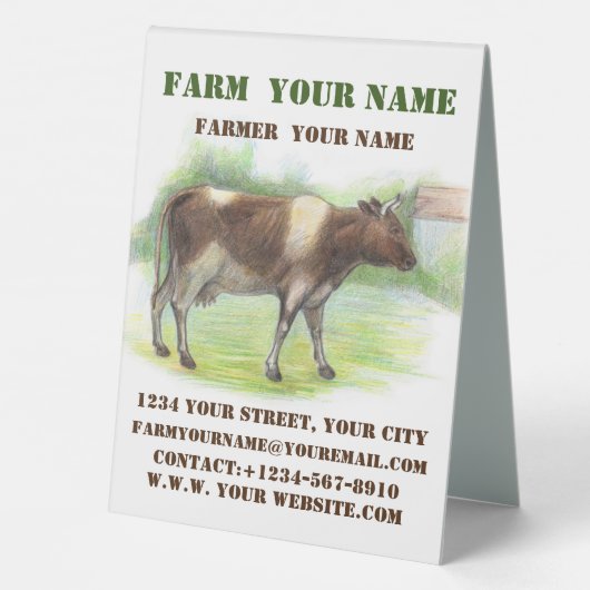 Plaque De Table La ferme à la vache (Verso)