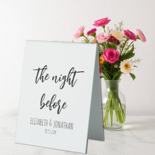 Plaque De Table La Nuit Avant Le Dîner De La Répétition Mariage